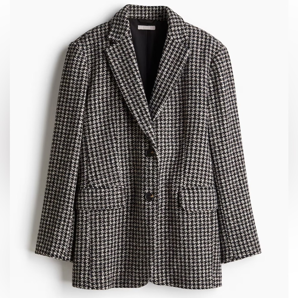 H&M Houndstooth Oversized Blazer Jacket- sold out style!